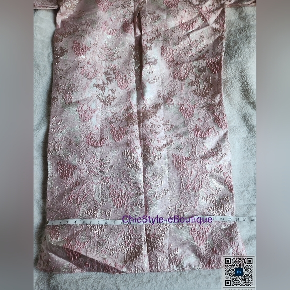 H&M Ramadan Modest Collection Brocade Kaftan Dress Light Pink sz M NWT - Picture 4 of 16